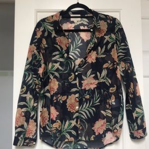 Sezane sheer floral blouse